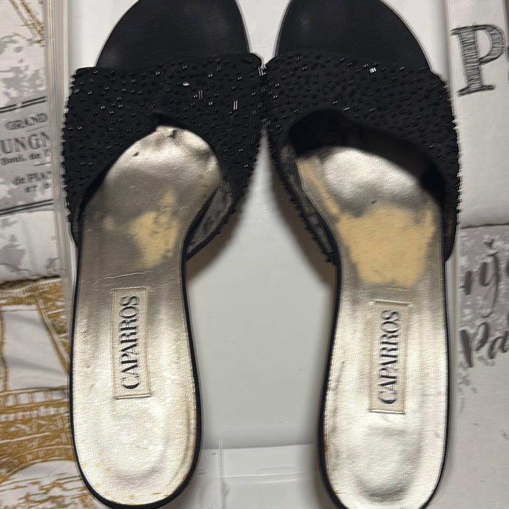 Caparros Black Mules Classic Suede